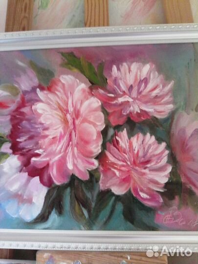 Пионы маслом