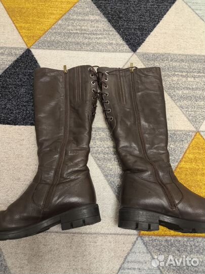 Сапоги женские 38 (нат кожа, нат мех) б/у