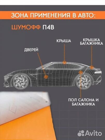 Звукоизоляция Шумофф П4В 10 листов