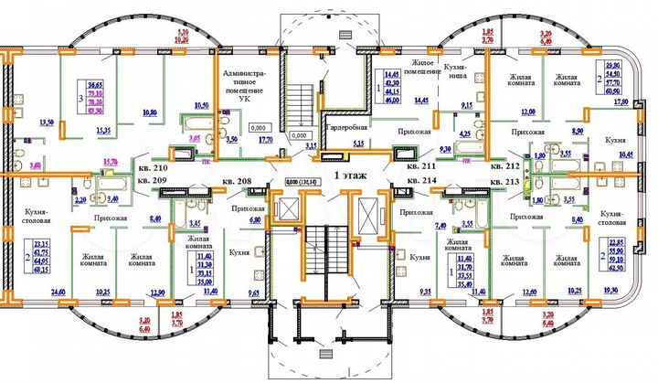 1-к. квартира, 46 м², 1/11 эт.