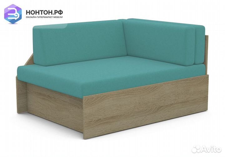 Диван выкатной №1 дуб сонома / аквамарин