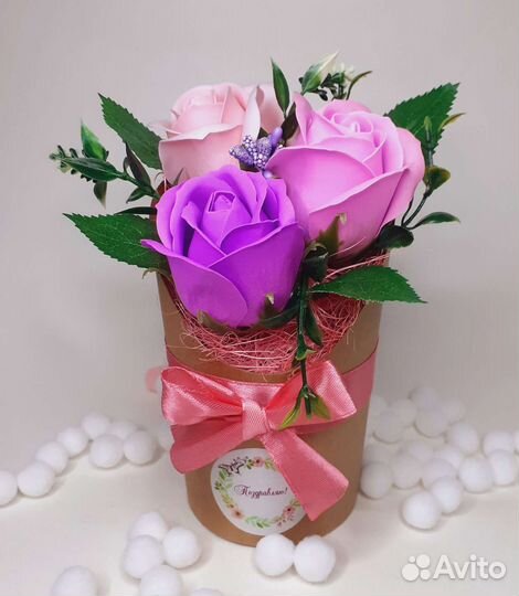 Букет из мыльных цветов