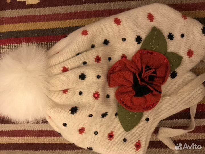 Шапка Зимняя новая, помпон мех песца