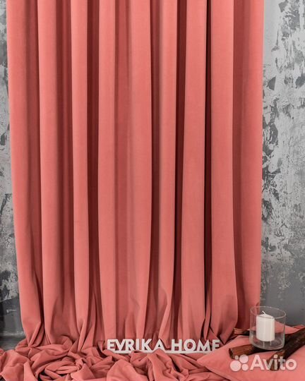 Шторы бархат Богема Коралл