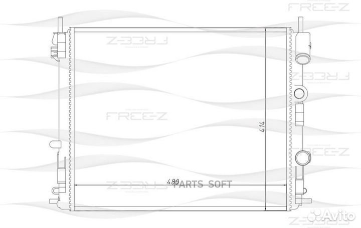 Радиатор охлаждения renault Logan/Clio 00- nissan
