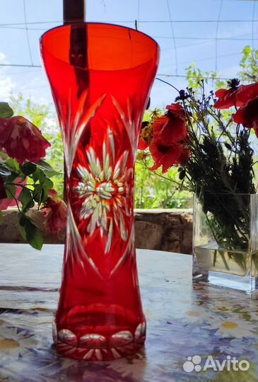 Ваза цветной хрусталь СССР 60-е