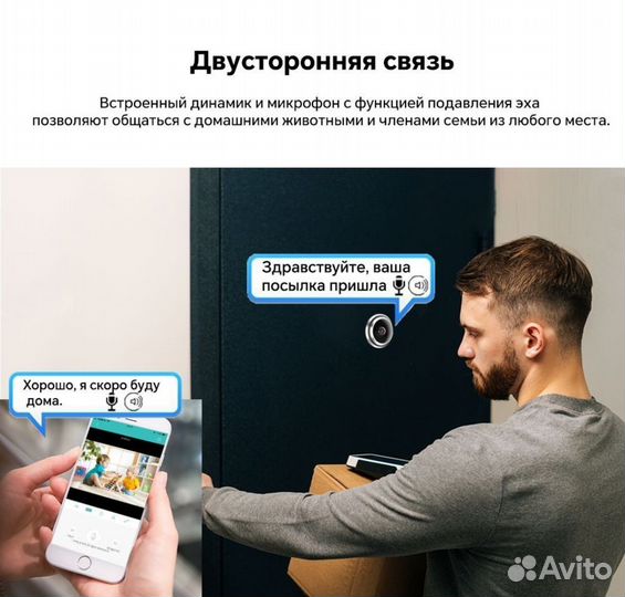 Дверной видеоглазок wi fi tuya