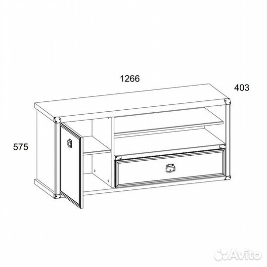 Тумба RTV 1D1S2N, magellan, цвет Сосна винтаж
