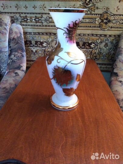 Ваза позолоченная, богемское стекло