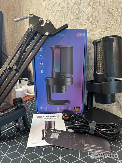 Микрофон fifine Ampligame A8 plus Usb + пантограф