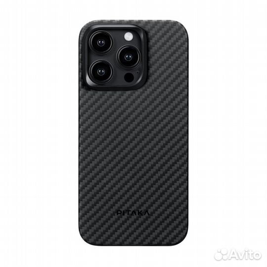 Pitaka MagEZ Case iPhone 15 Pro кевлар чёрно-серый
