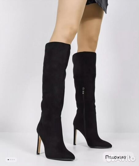 Сапоги женские замшевые