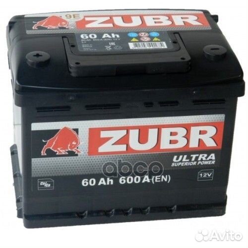 АКБ zubr Ultra 60Ah R+ (ZU600) (/) 12V 600A EN