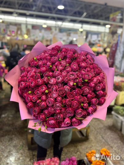 Букет роз. Пионовидные розы. 101. 51. 35. 25