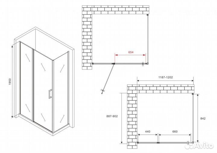 Душевой уголок abber Sonnenstrand AG04120S-S90