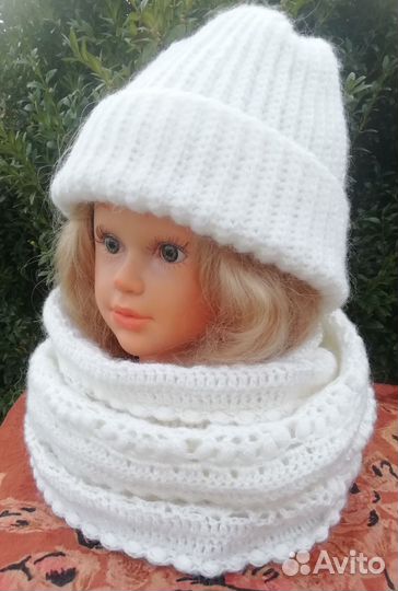 Шапка и снуд вязаные
