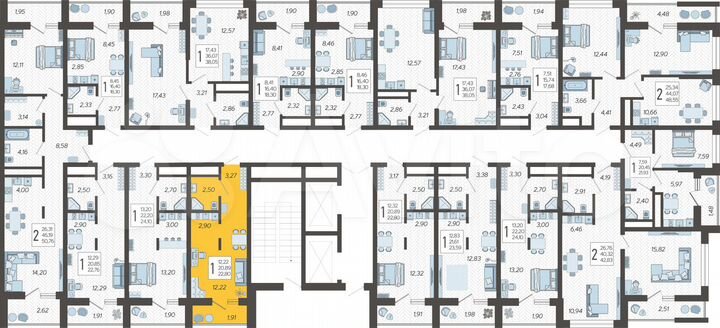 Квартира-студия, 22,8 м², 11/19 эт.