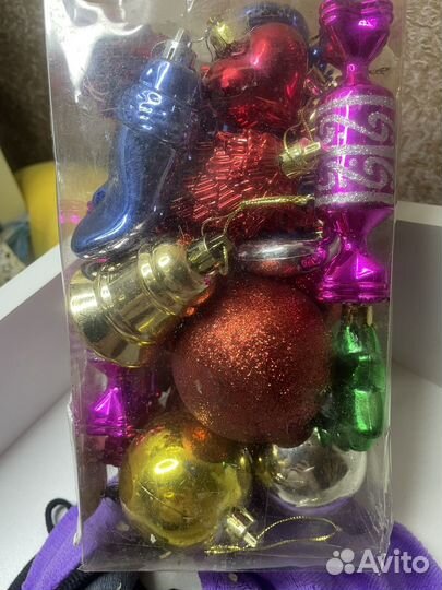 Набор елочных игрушек пластик