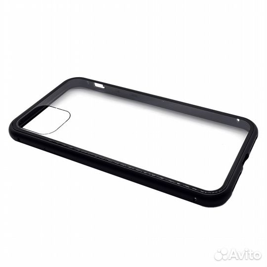 Чехол iPhone 11promax магнитн./закал.стекло черн