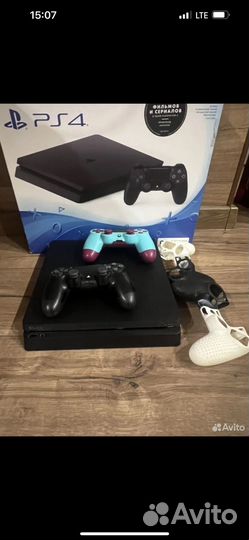 Sony playstation 4 slim 1tb+13игр+2геймпада