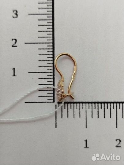 Золотые серьги с фианитом