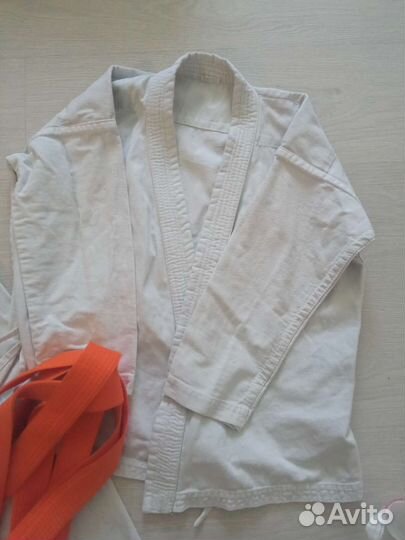 Кимоно для дзюдо пояс оранжевый р. 140