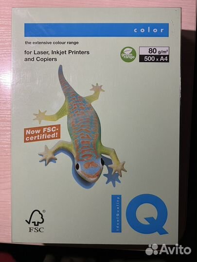 Бумага цветная для печати IQ Color зеленая пастель