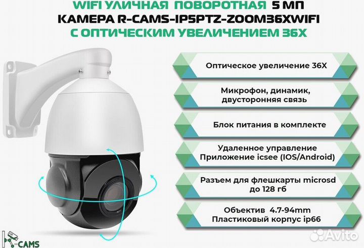 Видеонаблюдение. Поворотная камера с wifi модулем