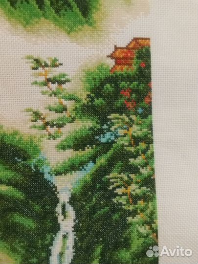 Панно 38 см на 112 см крестиком