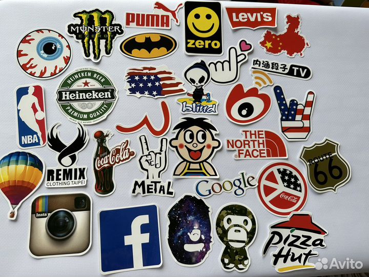 Наклейки стикеры на ноутбук телефон холодильник