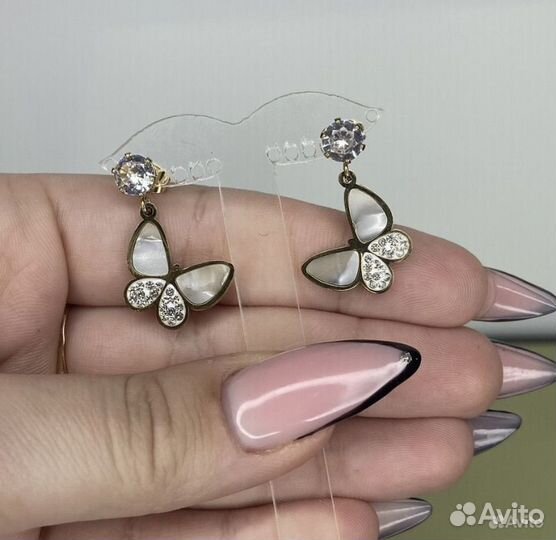 Van cleef & arpels серьги бабочки