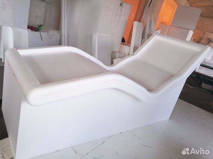 Лежаки в хамам. Сидушки для хамама. Мебель из ппс