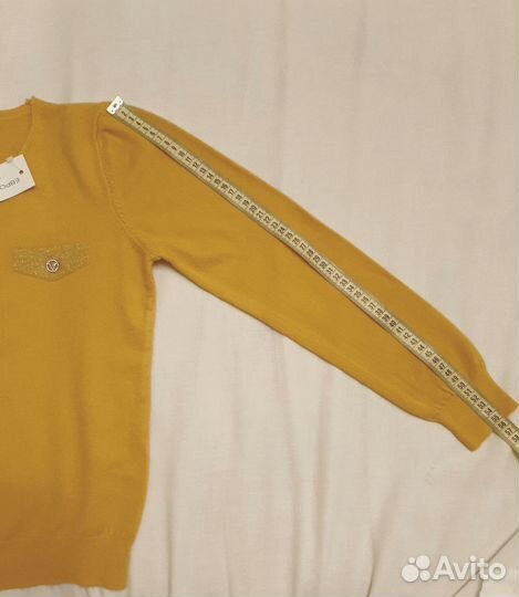 Кашемировый свитер горчичный (М)