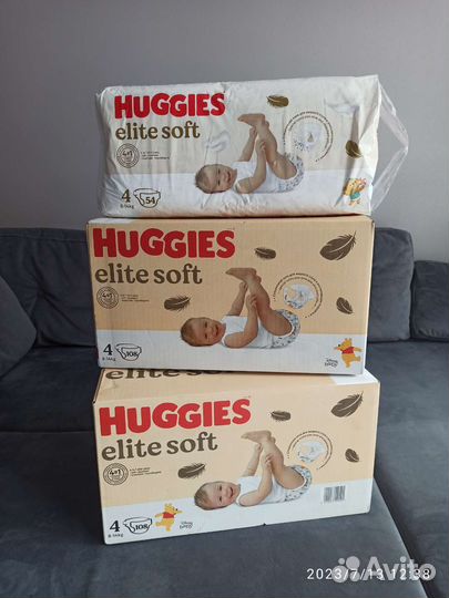 Подгузники Huggies elite soft 4
