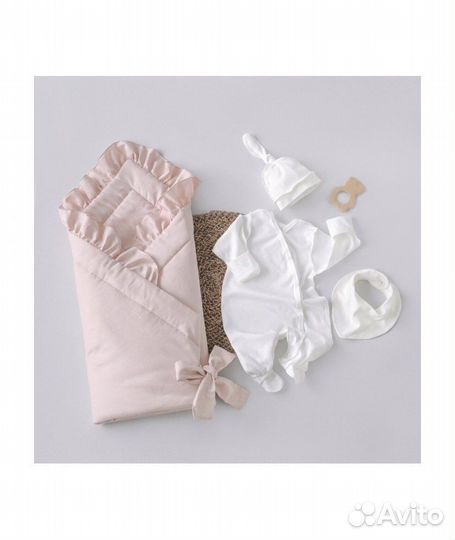 Комплект на выписку 4 предмета Сатин, лето