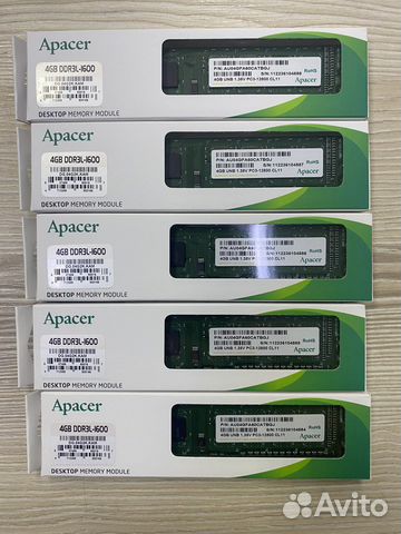 Оперативная память Apacer 4Gb ddr3l 1600 мгц dimm