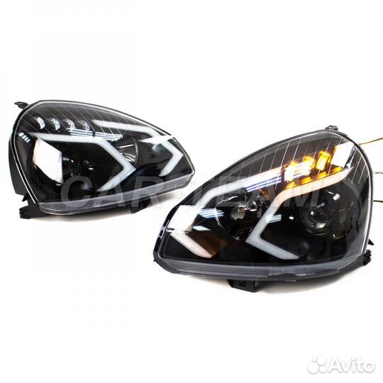 Фары на стиле AMG с би-линзой на Лада Приора