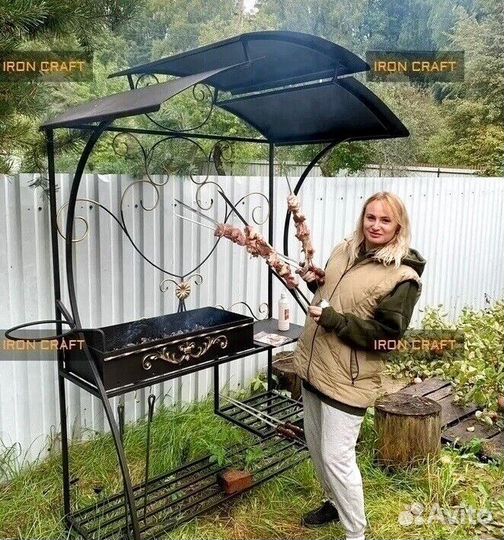 Мангал с печкой под казан