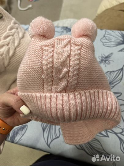 Шапка шлем зимняя на новорожденного