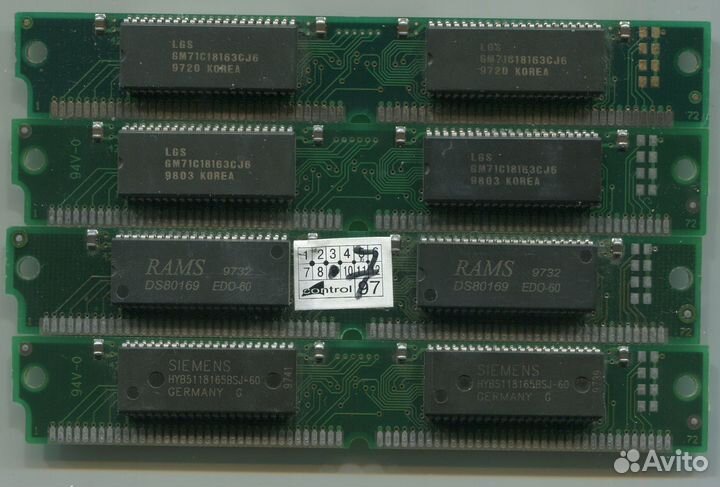 Память simm 72pin EDO 32MB (4 X 8MB) Рабочая №45