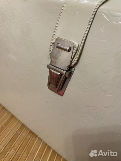 Редикюль саквояж СССР серо бежевый женский