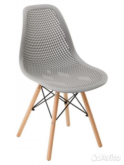 Стул ажурный в стиле eames DSW, серый NEW