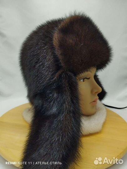 Шапка ушанка норковая женская