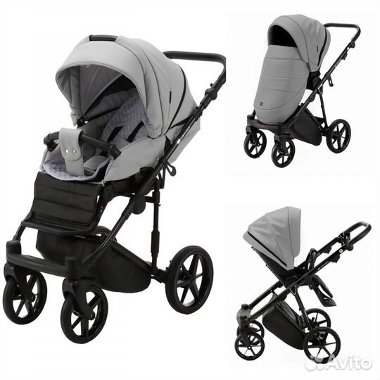Коляска Adamex Zico Deluxe 2в1, бежевый и серый