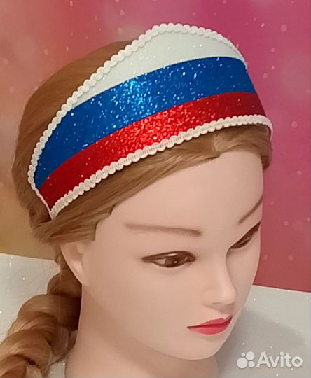 Кокошник на ободке. Триколор