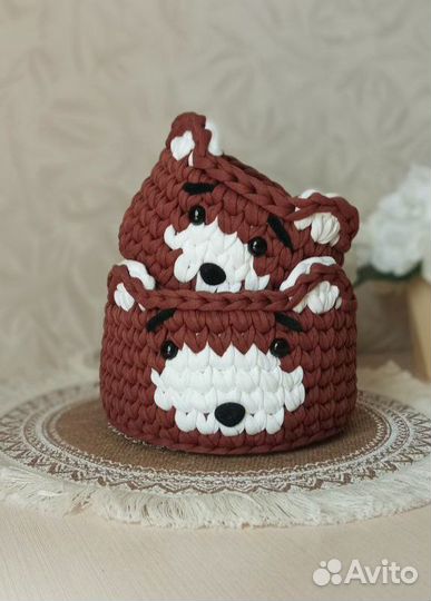 Корзинки из трикотажной пряжи