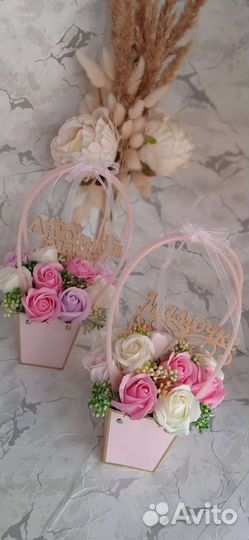 Букет из мыльных роз