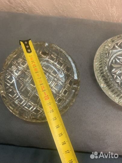 Пепельница совеская СССР стекло хрусталь 2 шт