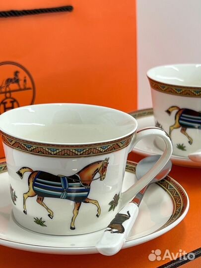 Чайная пара фарфор hermes