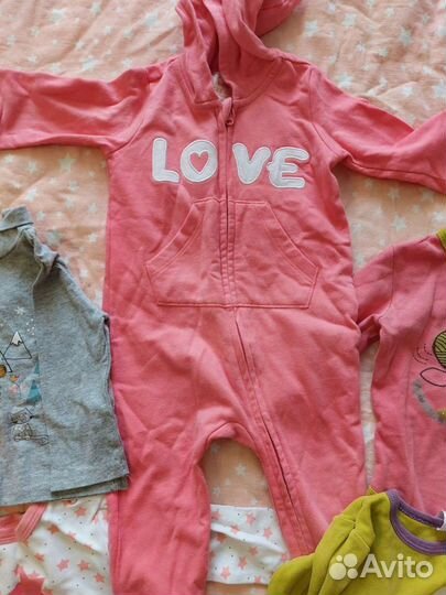 Большой пакет одежды для девочки 6-9месяцев